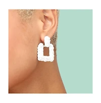 Sohi Women's Purple Corroded Drop Earrings