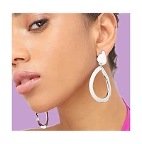 Sohi Women's Rose Gold Contemporary Drop Earrings