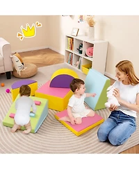 Slickblue Kids 6-Piece Foam Climbing Blocks with Hook and Loop Fasteners