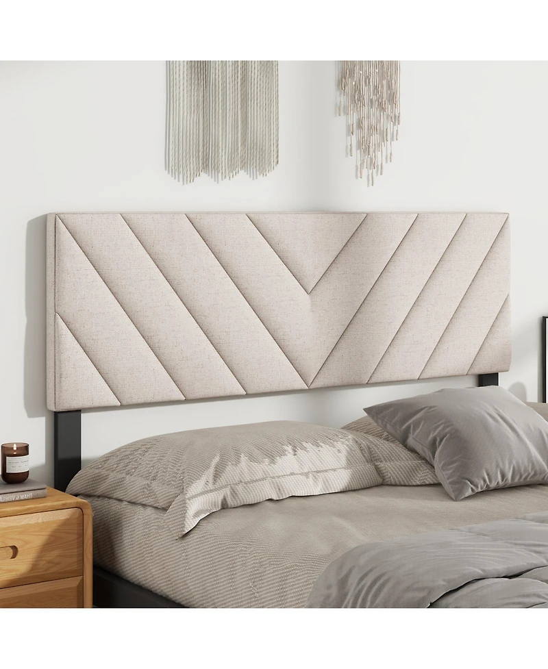 Linen Upholstered Headboard for Bed Frames with Tufted Design