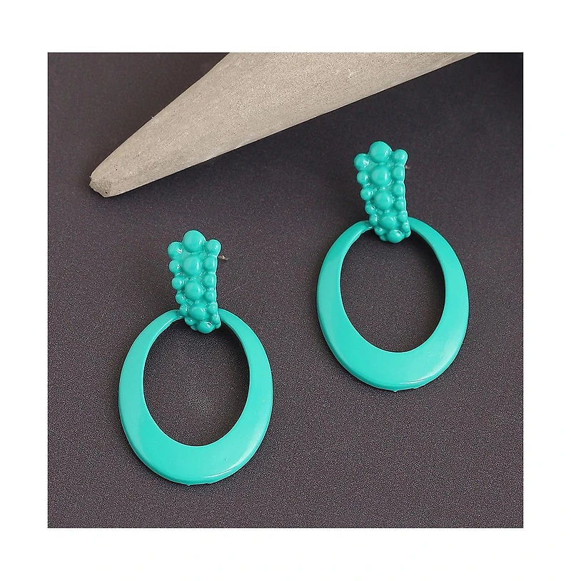 Sohi Women's Pink Halo Drop Earrings