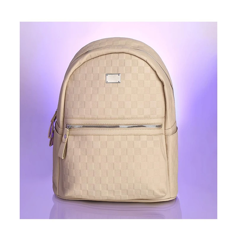 Women's The Checkered Curve Backpack - Ivory White