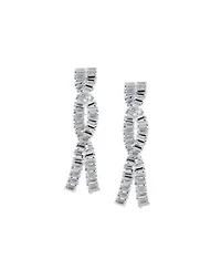 Sohi Womens Silver Twisted Drop Earrings