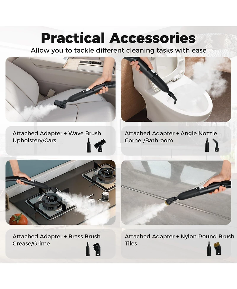 Ecooso 1500W Portable Steam Cleaner with 34 oz Water Tank