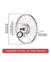 Yescom Electric Bicycle Motor Conversion Kit for 24" 750W 36V E-bike Rear Wheel