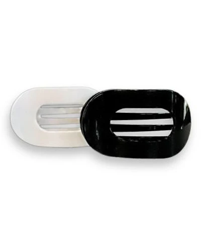 Large Oval Clip Set Of 2 Black White