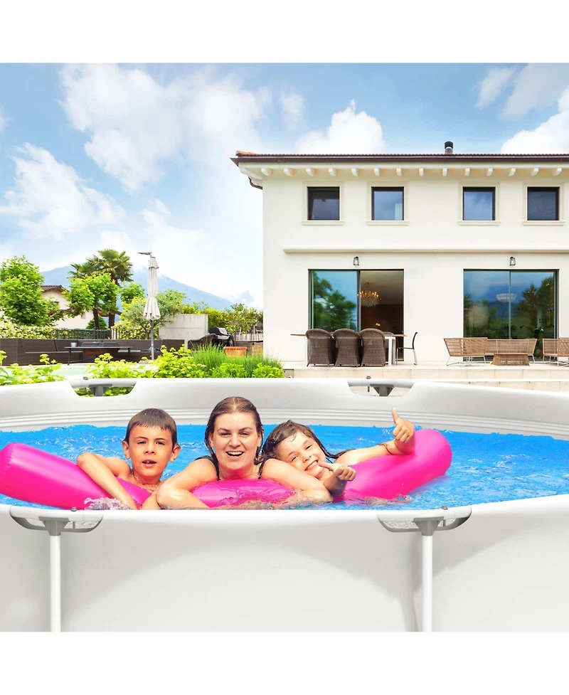 Mecale Round Above Ground Swimming Pool With Pool Cover