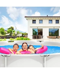Mecale Round Above Ground Swimming Pool With Pool Cover