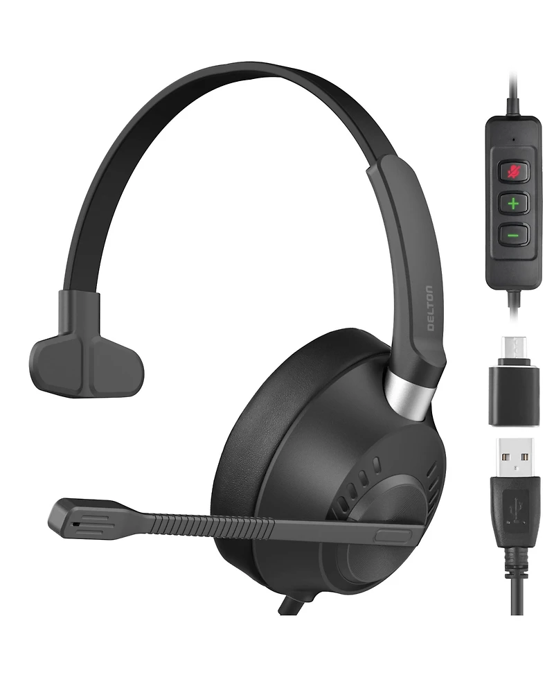 Delton 40Y Usb/Usb-c Mono Headset with Noise Canceling Mic (DWH40YAC)