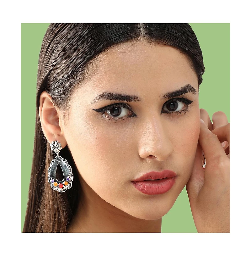 Sohi Women's Floral Drop Earrings
