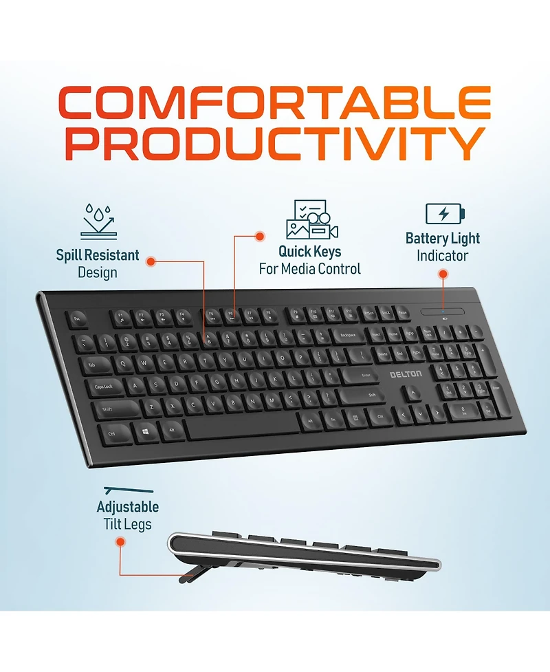 Delton 30x Work Anywhere Bundle: Keyboard, Mouse, Webcam, Headset (DBND4WLS30XREG)