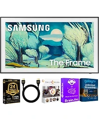 Samsung The Frame LS03F Qled 4K Smart Tv Bundle, Quantum Hdr, Art Mode, Slim Fit Wall Mount, Alexa Built-in w/Aux Hdmi Cable, Cps 24-Month Protection