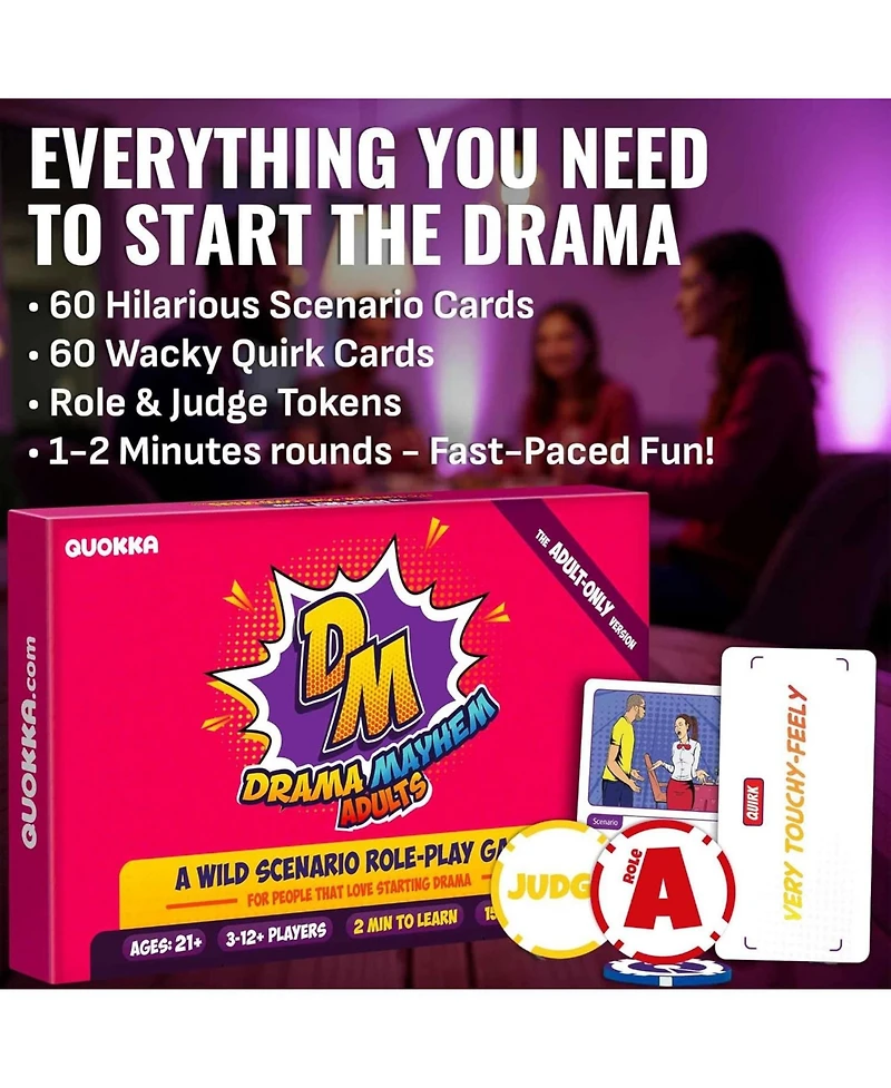 Quokka Family Board Games - Improv Card Game - Roleplay Games for Family Night - Fun Board Game for Kids and Adults