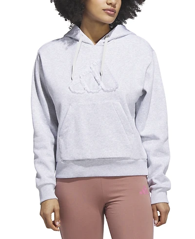 adidas Seasonal Essentials Ruffled Big Logo Graphic Hoodie