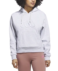 adidas Seasonal Essentials Ruffled Big Logo Graphic Hoodie