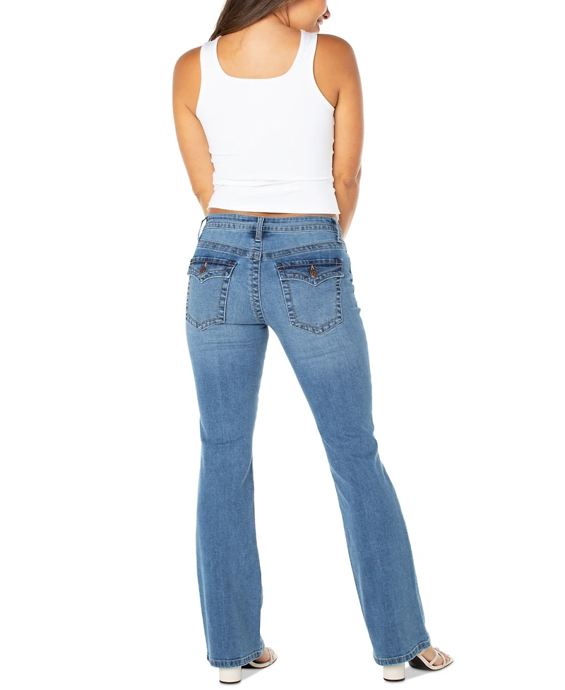 Celebrity Pink Juniors' Low-Rise Extended-Tab Bootcut Jeans
