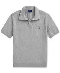 Polo Ralph Lauren Men's Rib-Knit Cotton Polo-Collar Sweater
