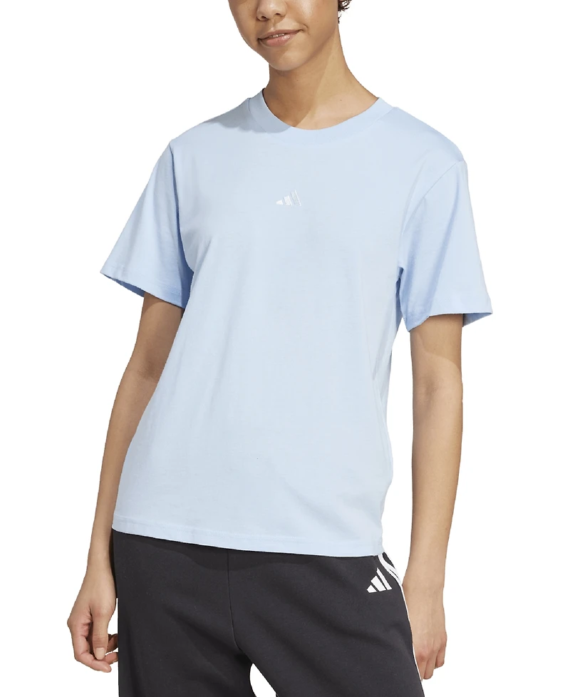 adidas Women's Short-Sleeve Cotton Crewneck Logo T-Shirt