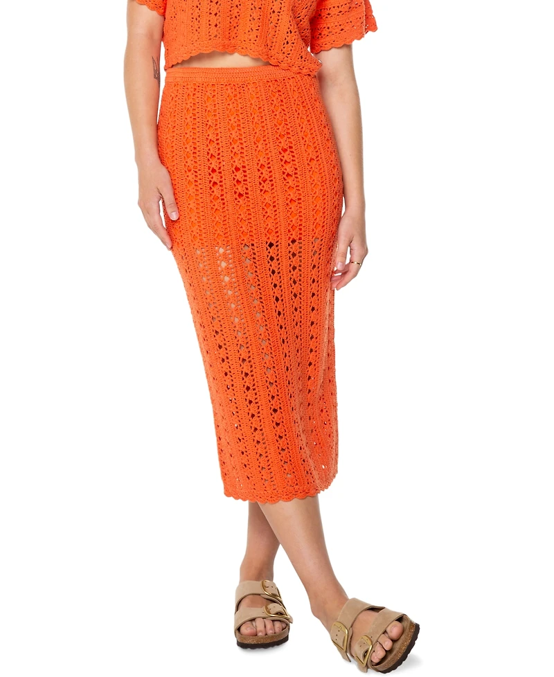 Roxy Juniors' Sea Swirl Crochet Midi Skirt