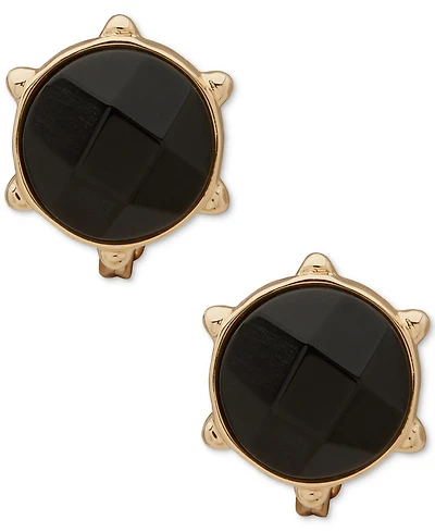 Anne Klein Colored Stone Nailhead Comfort Clip On Earrings