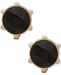 Anne Klein Colored Stone Nailhead Comfort Clip On Earrings