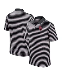 Jordan Men's Black/White Oklahoma Sooners Primetime Victory Striped Performance Polo Shirt
