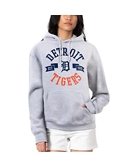 G-iii 4Her by Carl Banks Women's Heather Gray Detroit Tigers City Graphic Pullover Hoodie