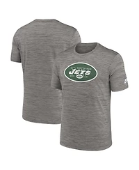 Nike Men's Gray New York Jets Sideline Velocity Throwback Logo Performance T-Shirt