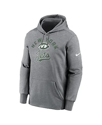 Nike Men's Heather Gray New York Jets Performance Fleece Pullover Hoodie