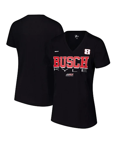 G-iii 4Her by Carl Banks Women's Black Kyle Busch Strategy V-Neck T-Shirt