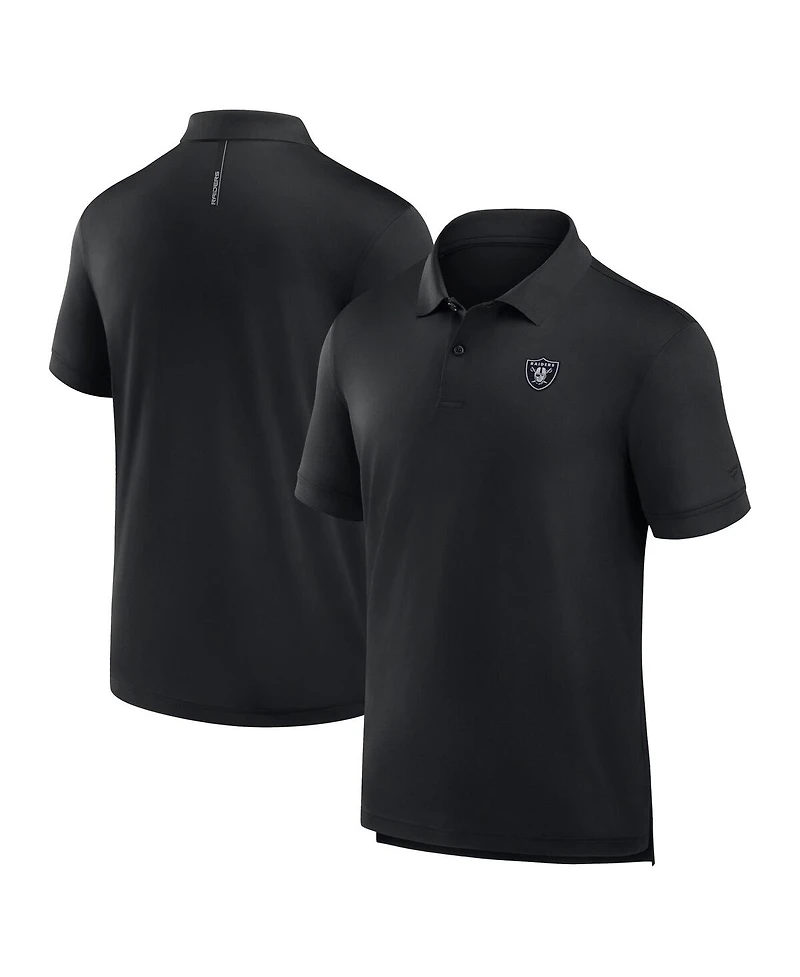 Fanatics Men's Black Las Vegas Raiders Front Office Move Mono Polo Shirt