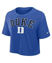Nike Women's Royal Duke Blue Devils Athletic Prep Arch Performance Cropped T-Shirt
