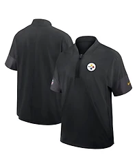 Nike Men's Black Pittsburgh Steelers Sideline Short Sleeve Quarter-Zip Performance Coach Jacket