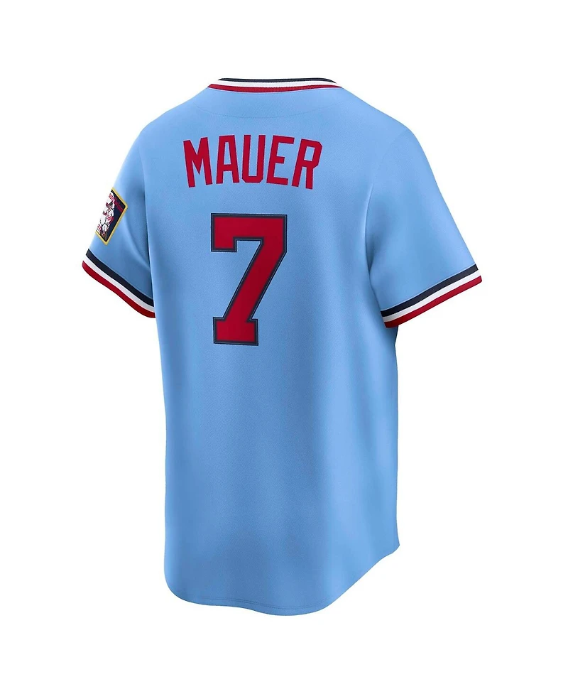 Nike Men's Joe Mauer Light Blue Minnesota Twins Throwback Cooperstown Collection Limited Jersey