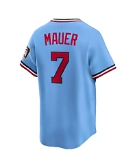 Nike Men's Joe Mauer Light Blue Minnesota Twins Throwback Cooperstown Collection Limited Jersey