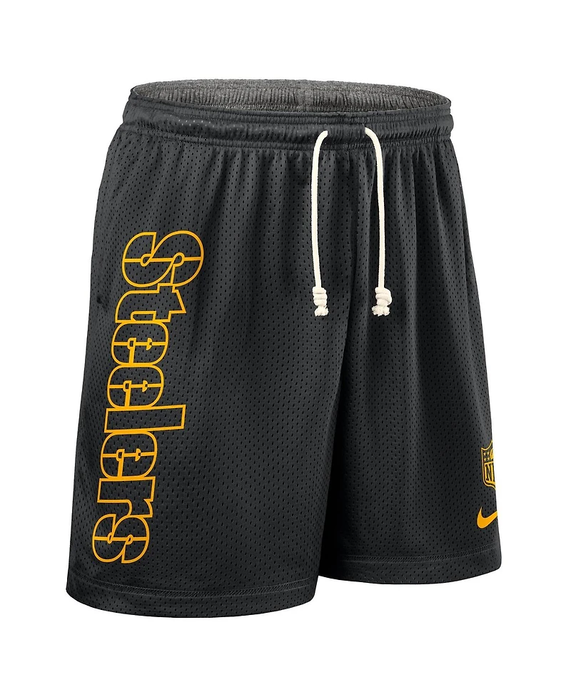 Nike Men's Black Pittsburgh Steelers Sideline Reversible Performance Shorts