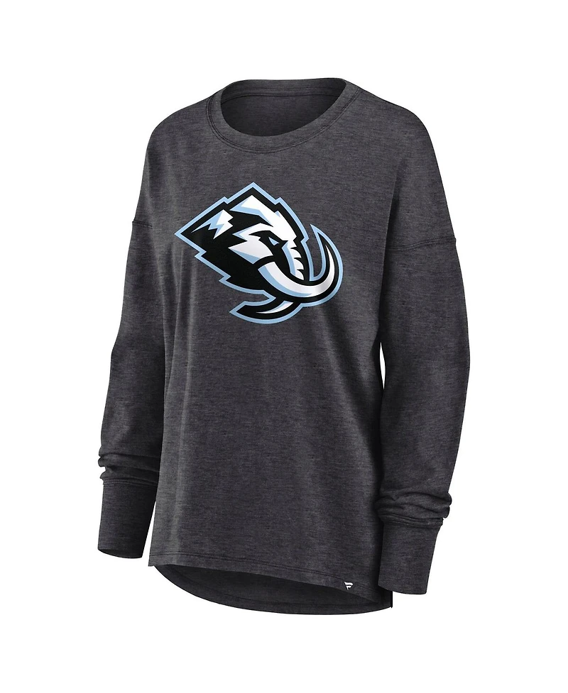 Fanatics Women's Heather Charcoal Utah Mammoth Primary Logo Legacy Long Sleeve T-Shirt
