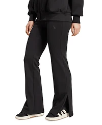 adidas Women's Mid-Rise Pull-On Flare-Leg Logo Pants