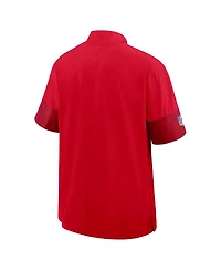 Nike Men's Red Kansas City Chiefs Sideline Short Sleeve Quarter-Zip Performance Coach Jacket