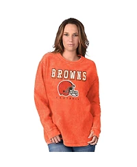 G-iii 4Her by Carl Banks Women's Orange Cleveland Browns Comfy Cord Pullover Sweatshirt