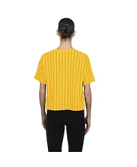 New Era Women's Yellow Boston Red Sox 2025 City Connect Pinstripe T-Shirt
