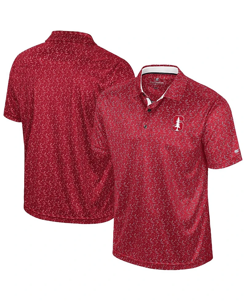 Colosseum Men's Cardinal Stanford Cardinal Sublimated Golf Polo Shirt
