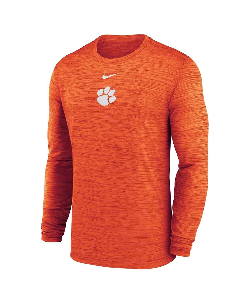 Nike Men's Orange Clemson Tigers 2025 Sideline Velocity Performance Long Sleeve T-Shirt