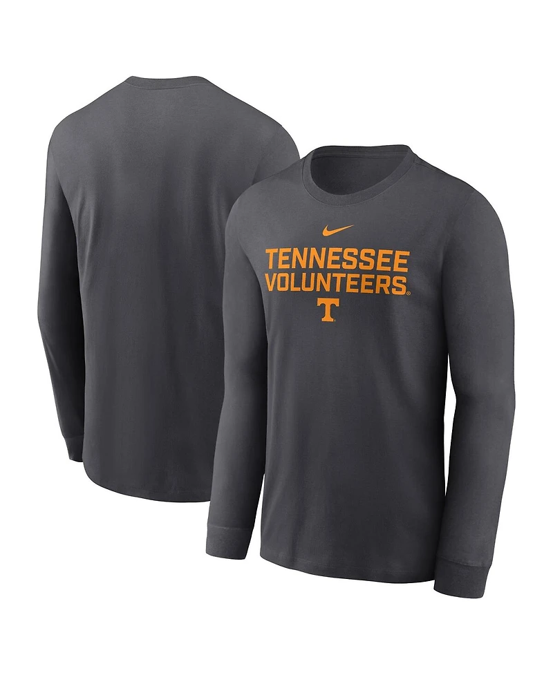 Nike Men's Anthracite Tennessee Volunteers 2025 Sideline Performance Long Sleeve T-Shirt