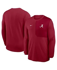 Nike Men's Crimson Alabama Tide 2025 Sideline Coach Uv Performance Long Sleeve T-Shirt