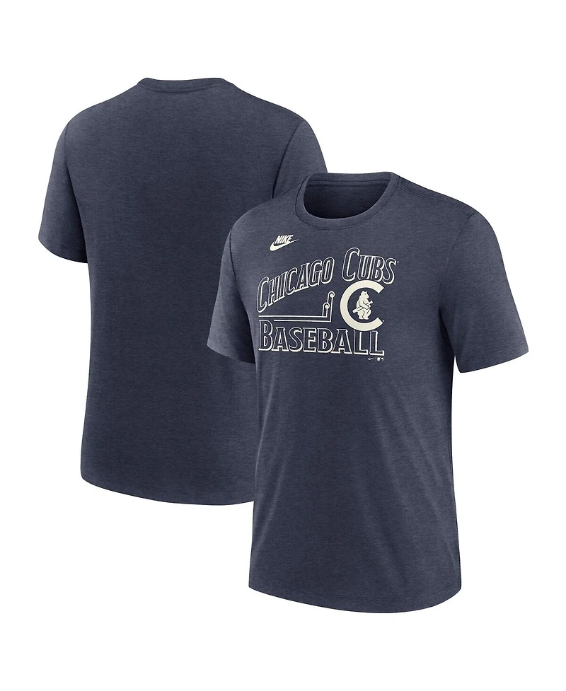Nike Men's Heather Navy Chicago Cubs Local Hometown Tri-Blend T-Shirt