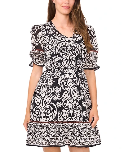 Sam & Jess Women's Printed Ruffled-Hem A-Line Dress