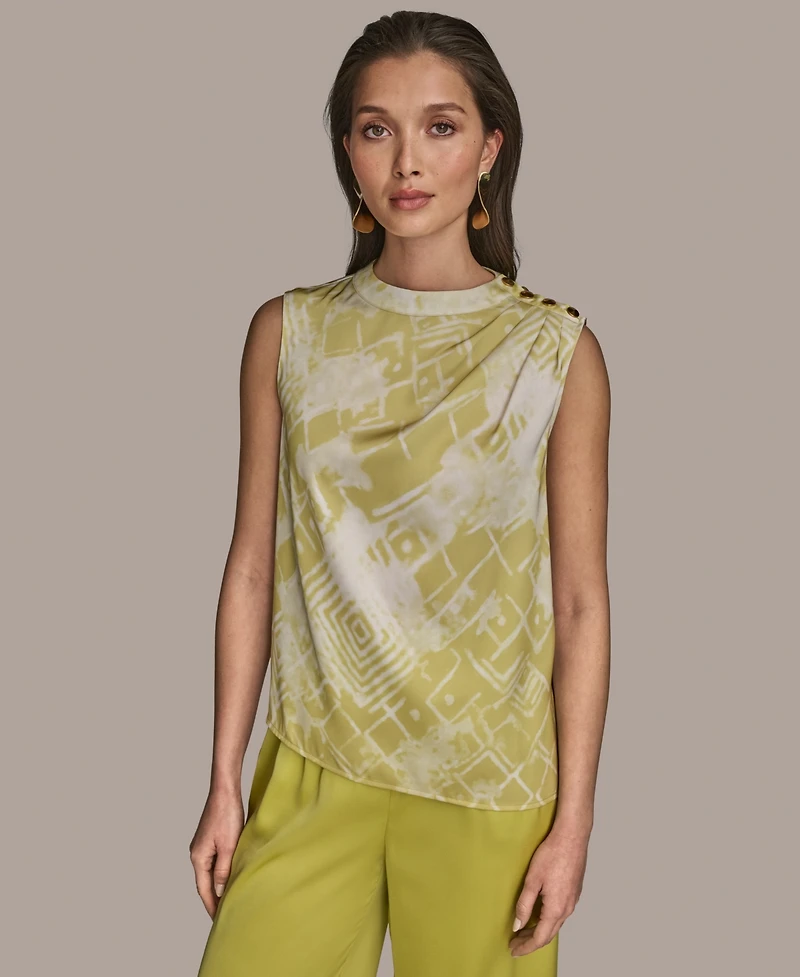 Donna Karan New York Petite Shoulder-Button Sleeveless Top