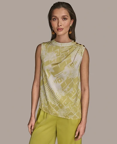 Donna Karan New York Petite Shoulder-Button Sleeveless Top