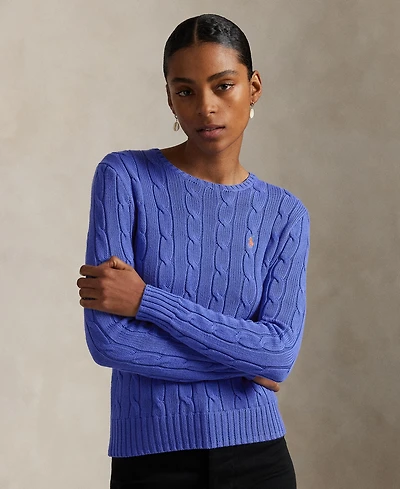 Polo Ralph Lauren Women's Cable-Knit Cotton Crewneck Sweater